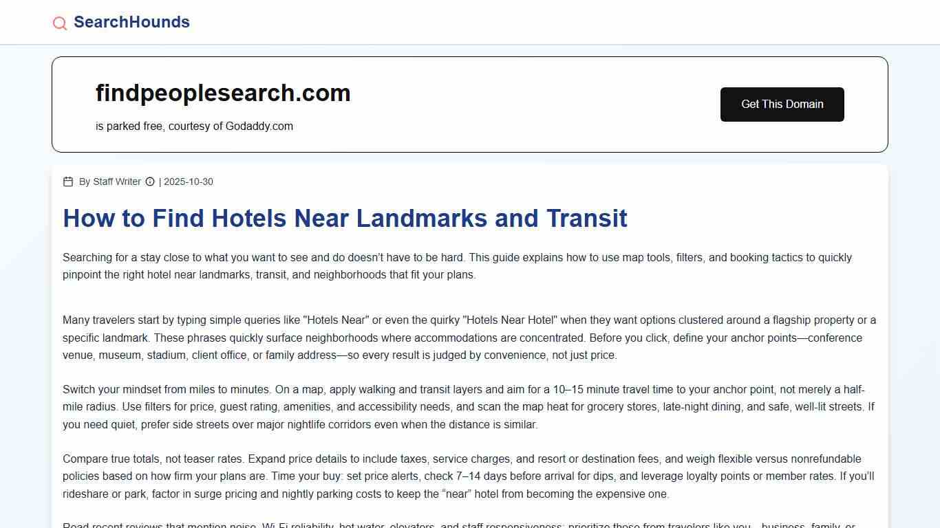How to Find Hotels Near Landmarks and Transit | SearchHounds